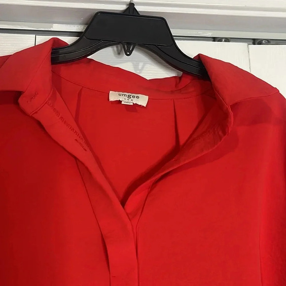 Umgee Tomato Red high low tonic oversized top - Picture 5 of 7